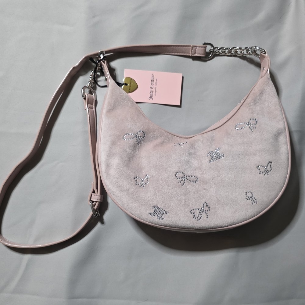 Juicy Couture Light Pink Shoulder Bag with Chain Strap